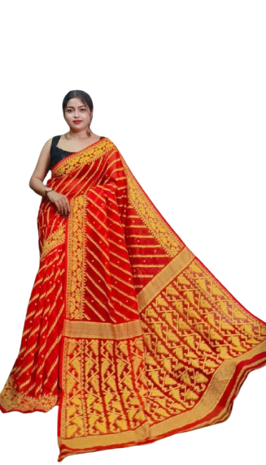 Orange & yellow color Jamdani