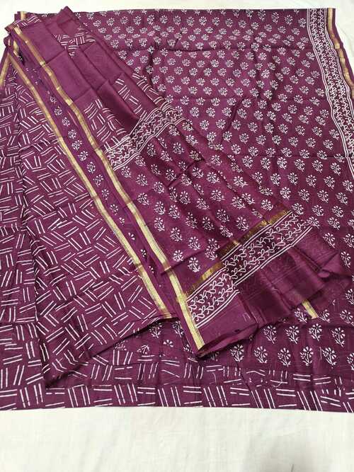 Wine Color 3-Piece Chanderi Cotton Silk Suit Set | Elegant Handwork Embroidery | Unstitched Ethnic Outfit for Weddings, Festivals & Formal Events