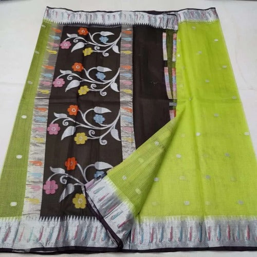 Pista green color kota doria silk saree