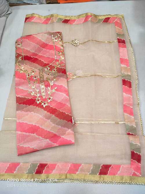 Multi color with cream dupatta gotta pati work 2pcs suit set