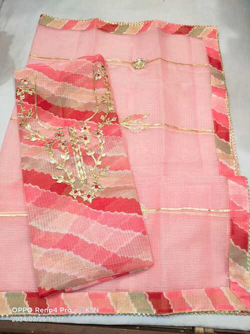 Multi color with peach dupatta gotta pati work 2pcs suit set