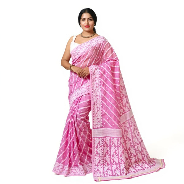 Pink color Jamdani