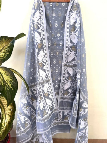 Light blue Color Cotton Jamdani Suit Set