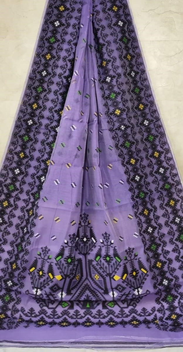Purple colour Jamdani saree