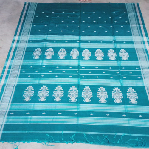 Dark blue color with butas sausar cotton saree - Sarikart Online