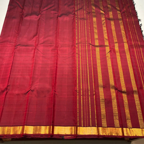 Maroon color kanjivaram handloom silk saree