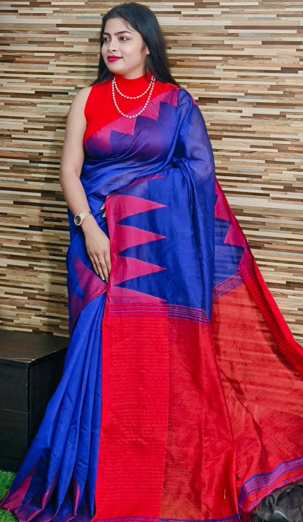 Royal Blue with Red Temple Border - Sarikart Online