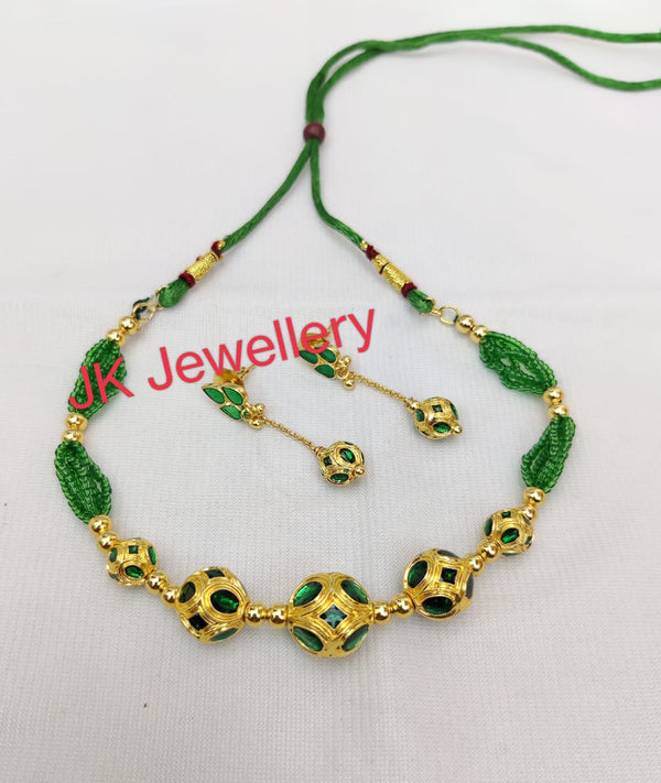 Green color Copper based gold polished Assamese monimala