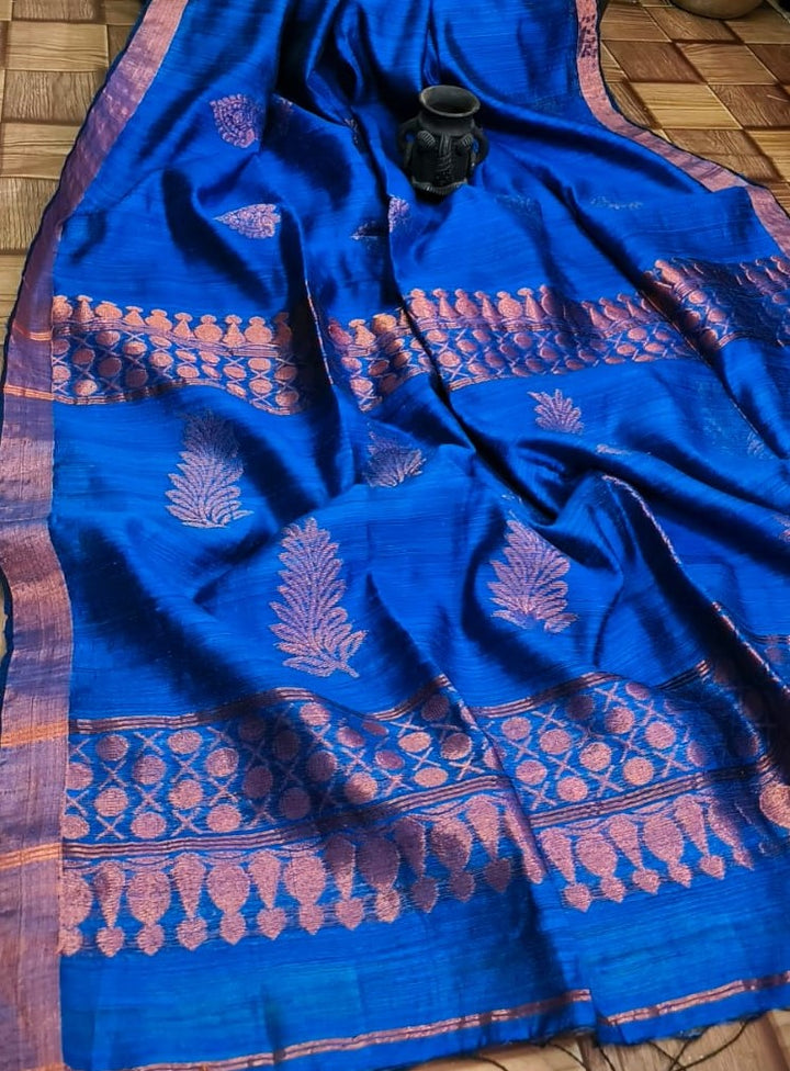 Blue and Copper Cotton Matka - Sarikart Online