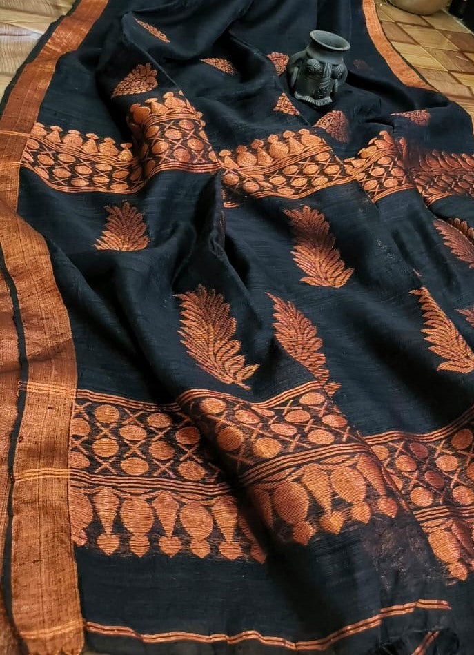 Black and Copper Cotton Matka - Sarikart Online