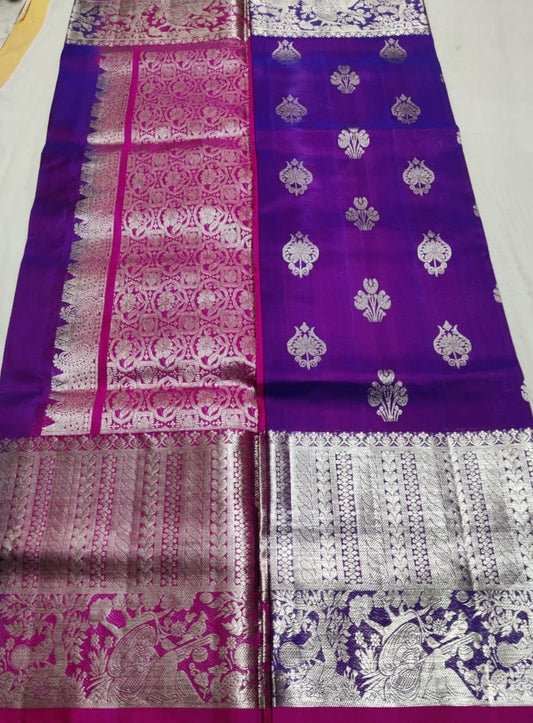 Mauve and Magenta Silk Venkatgiri - Sarikart Online