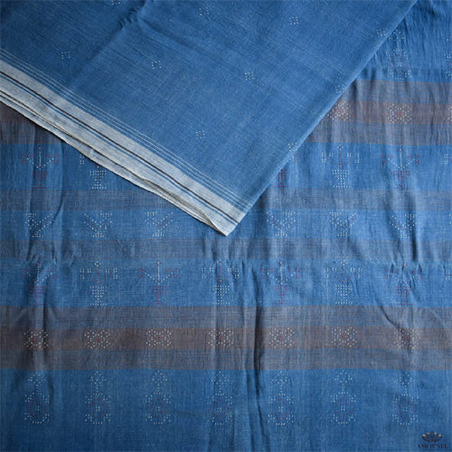 Tangaliya Cotton Handwoven Blue Color Saree - Sarikart Online