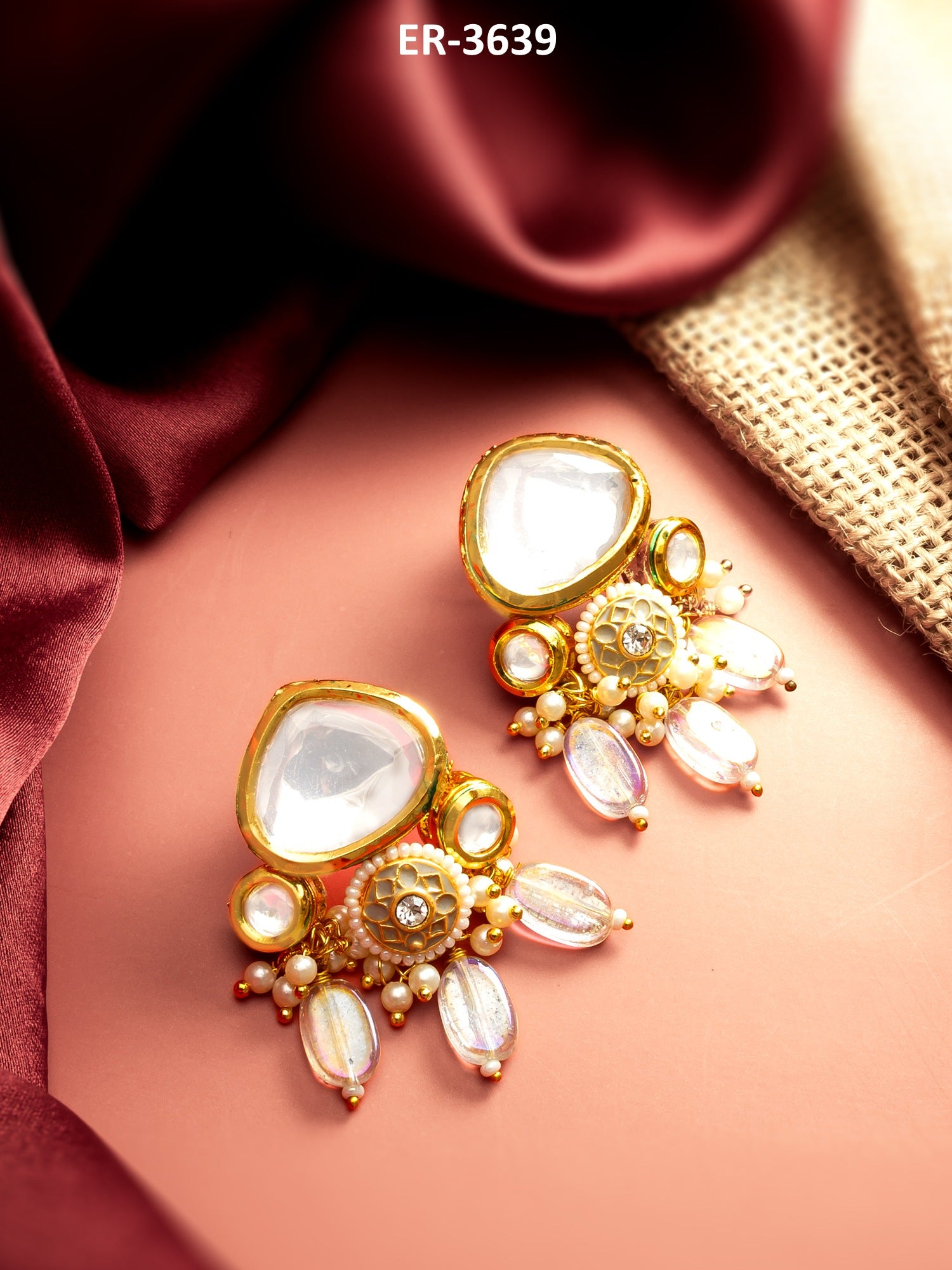 Gold-plated Geometric Drop Earrings