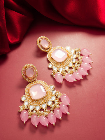 Classy Latest Artificial Kundan & Stone studded Chandbali Earrings for Women And Girls