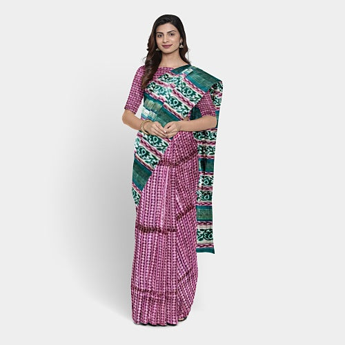 Purple body with blue border tusar ghicha saree - Sarikart Online